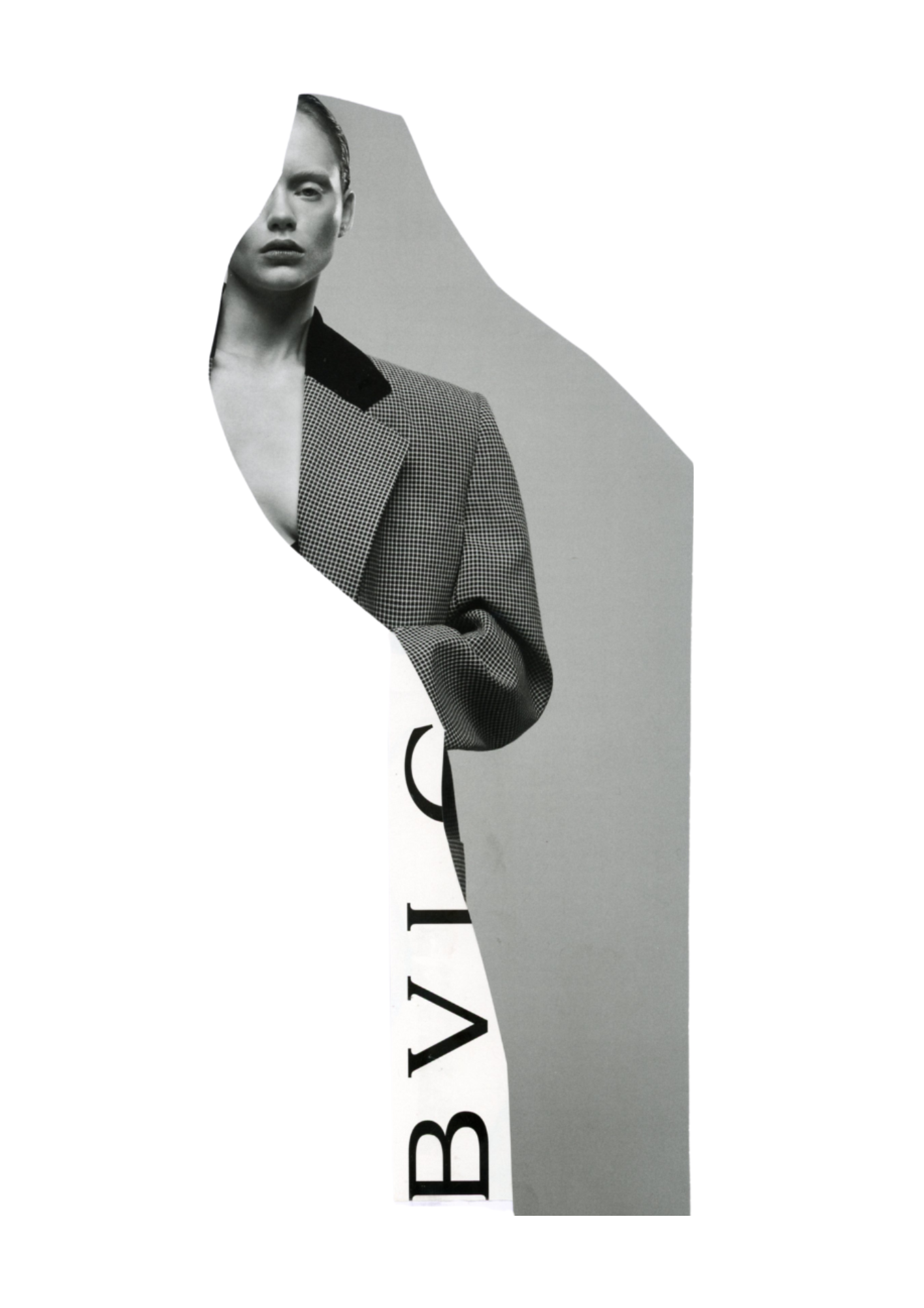 'BVLGARI' editioned collage print