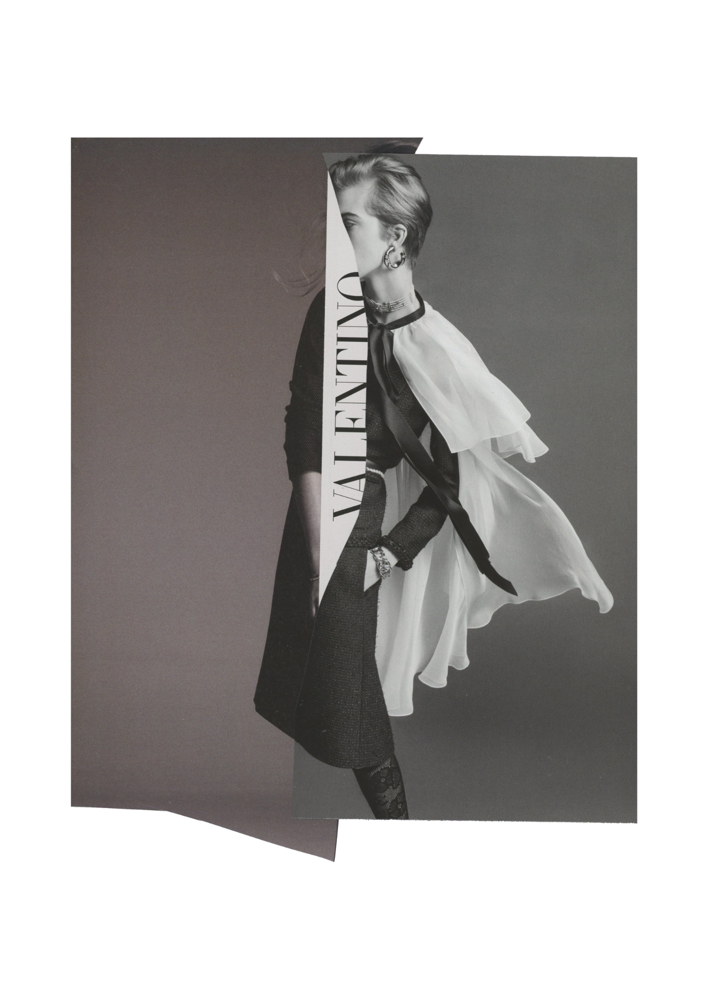 'VALENTINO' editioned collage print