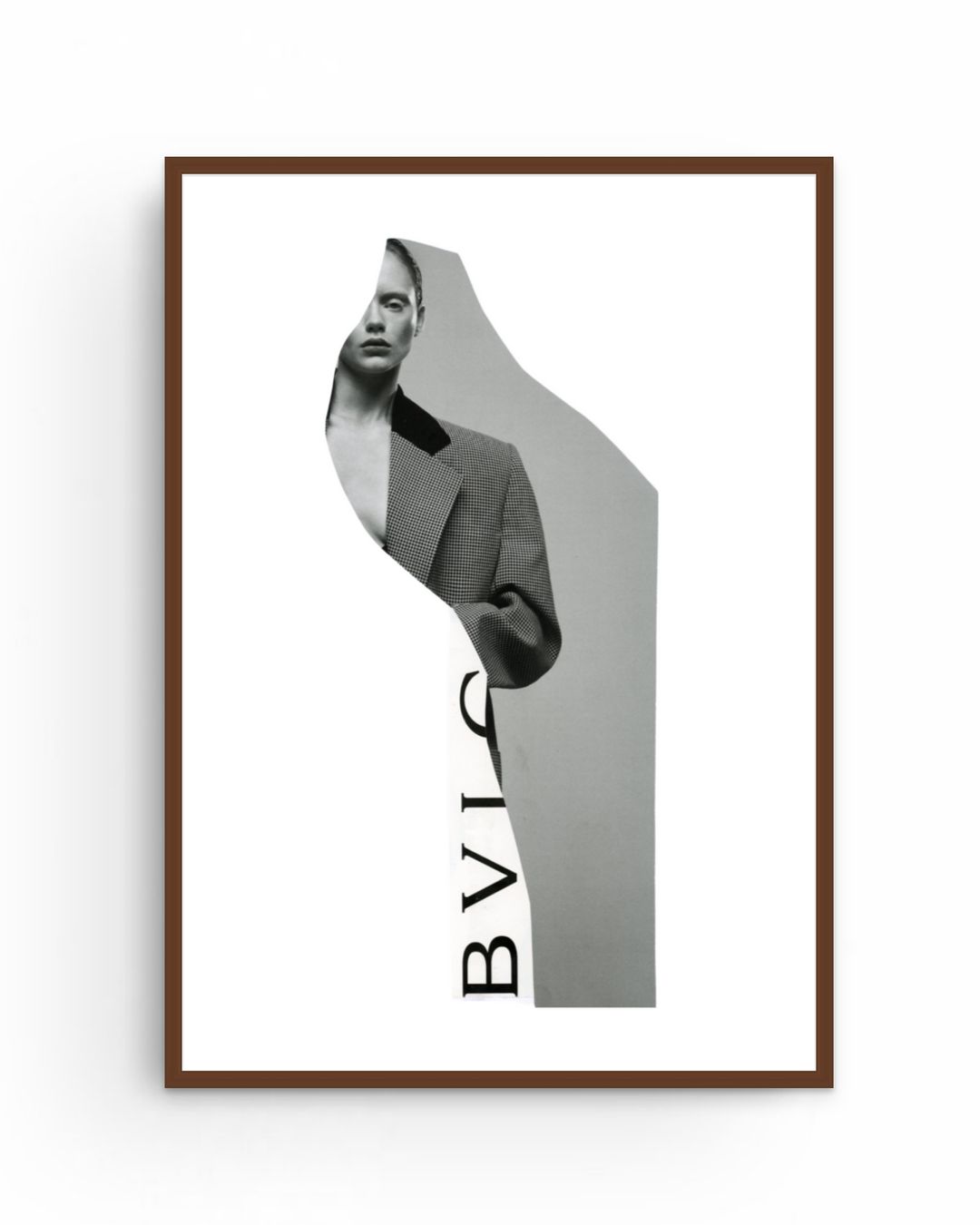 'BVLGARI' editioned collage print